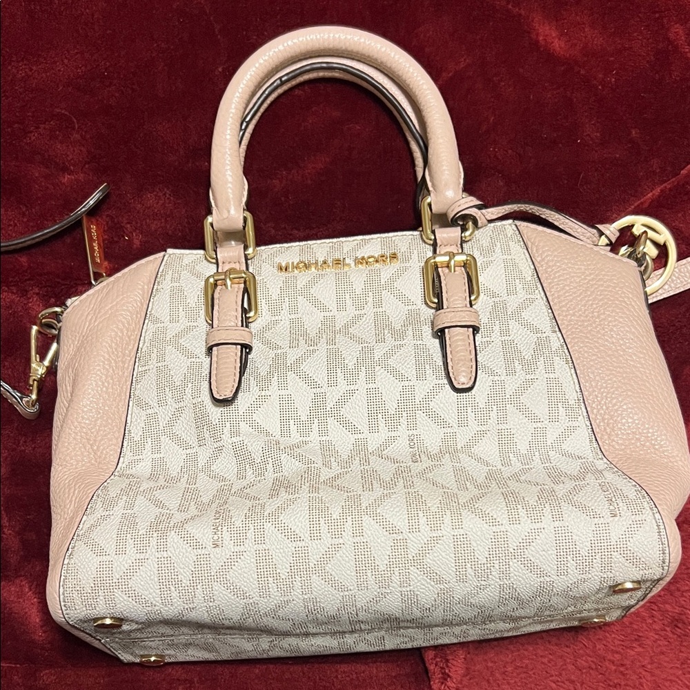 Michael Kors Blush Pink and Cream Satchel